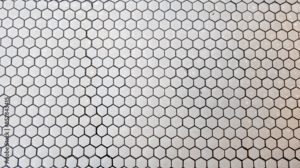 White hexagonal tile pattern background suitable for interior design concepts and modern architecture projects White hexagonal tile pattern background suitable for interior design concepts and modern architecture projects