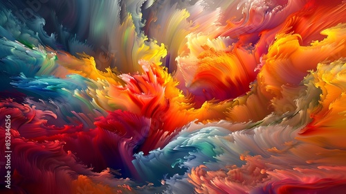 Vibrant colors harmonizing in a swirling motion. © HASHMAT