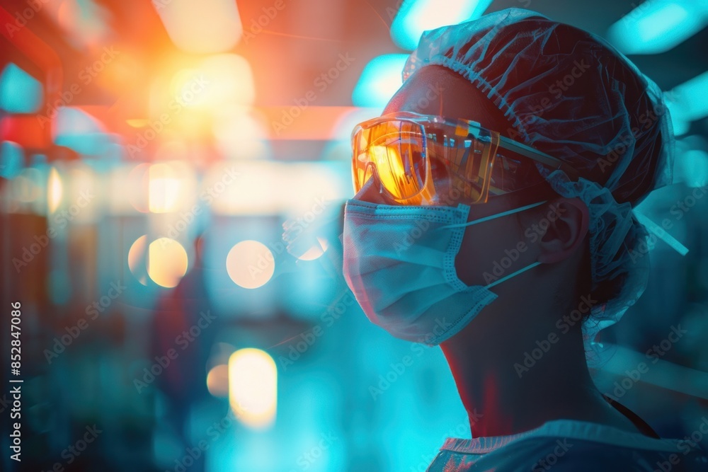Hospital stay, close up, focus on, bright shades, Double exposure silhouette with recovery process Hospital stay, close up, focus on, bright shades, Double exposure silhouette with recovery process