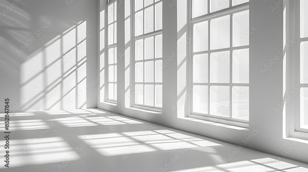 Abstract white background with window shadow. Vector illustration. all focus, brightness, daylight, bright room light, volumetric lighting. Abstract white background with window shadow. Vector illustration. all focus, brightness, daylight, bright room light, volumetric lighting.