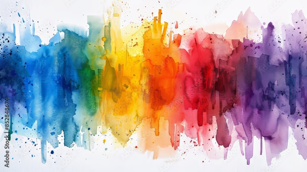 Vibrant watercolor abstract painting with a rainbow of colors blending together beautifully. Perfect for creative and artistic projects. Vibrant watercolor abstract painting with a rainbow of colors blending together beautifully. Perfect for creative and artistic projects.