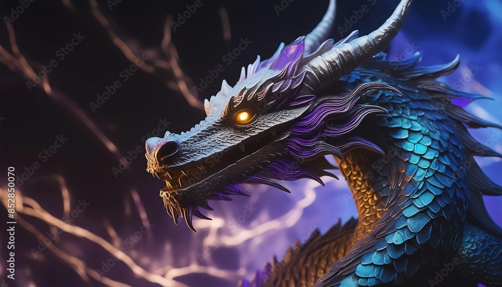 Close-up of a Majestic Silver Dragon Close-up of a Majestic Silver Dragon