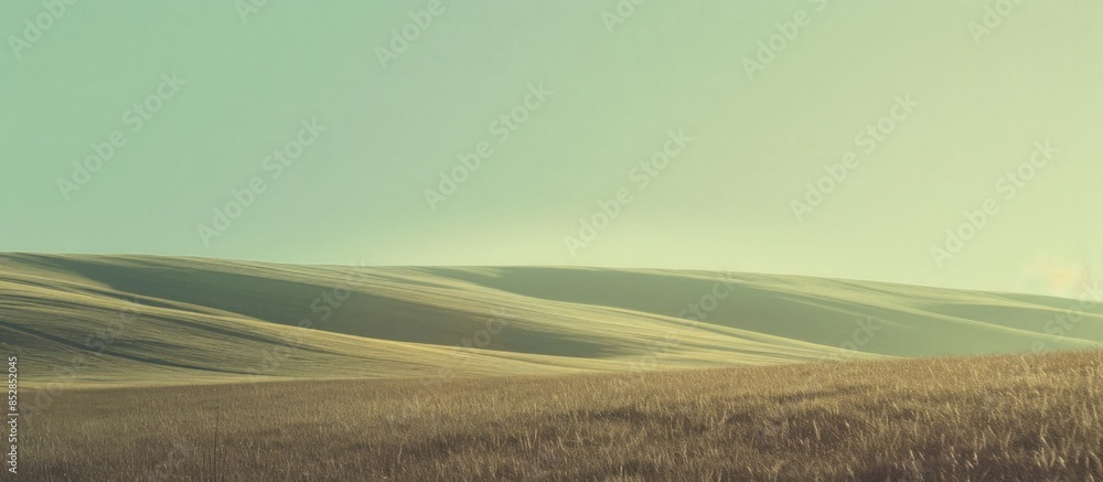Obraz premium Beautiful summer landscape with hills and blue sky - retro vintage effect.