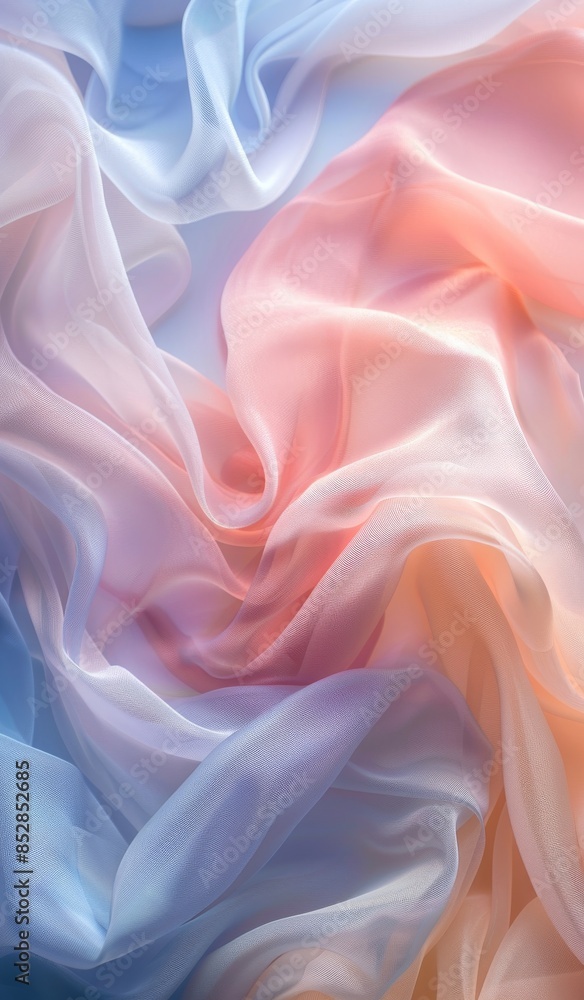 Obraz premium Close-up of soft pastel colored fabrics creating a soothing and delicate texture