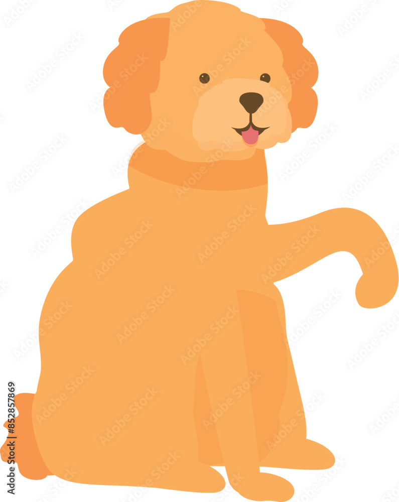 Obraz premium Illustration of a cute dog sitting and raising its paw