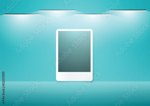 turquoise backdrop art gallery