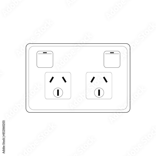Power plug double Socket Outlet type I with switch