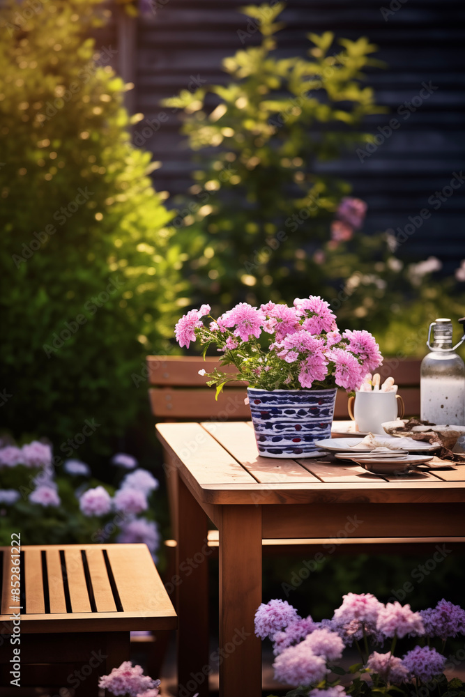 Fototapeta premium Backyard garden background.