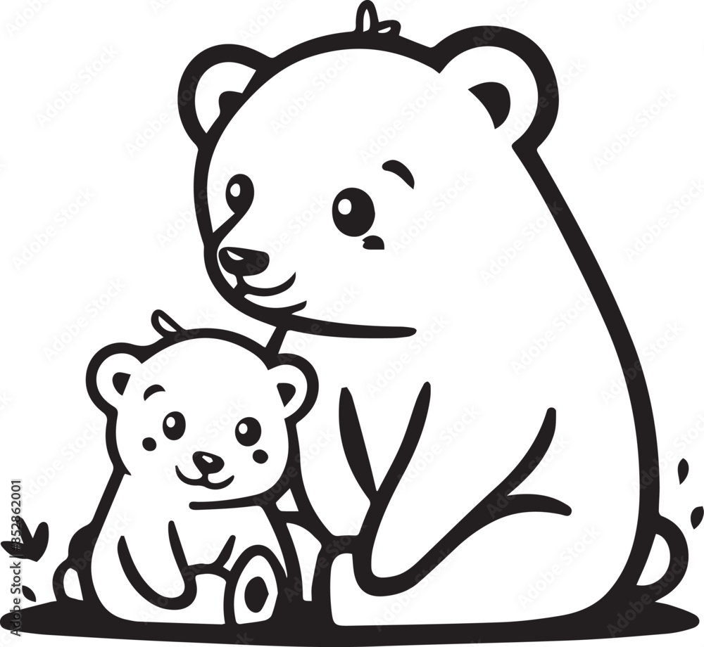 bear line art vector illustration bear line art vector illustration