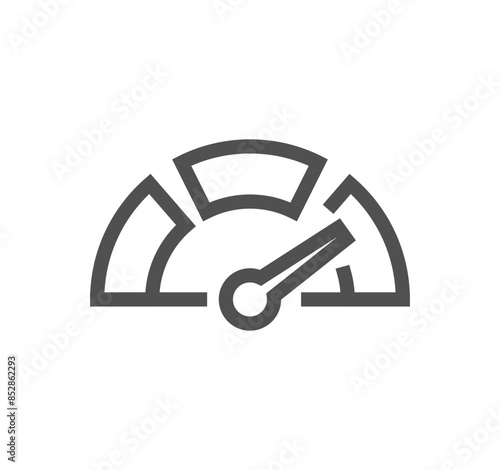 Speedometer related icon outline and linear vector.
