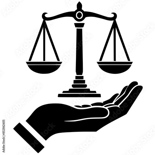 Silhouette of constitutional scales