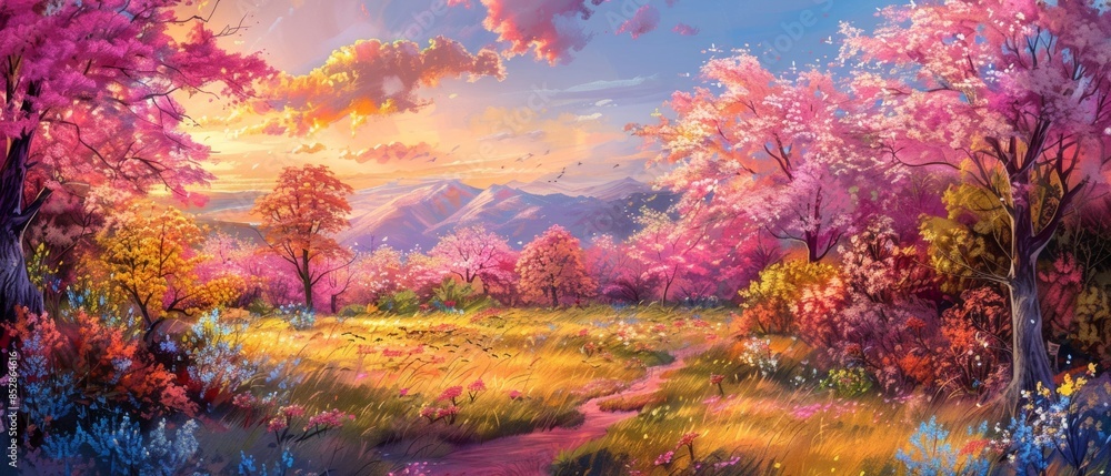 Step into a world of natural splendor as you gaze upon a canvas alive with the vivid hues Step into a world of natural splendor as you gaze upon a canvas alive with the vivid hues