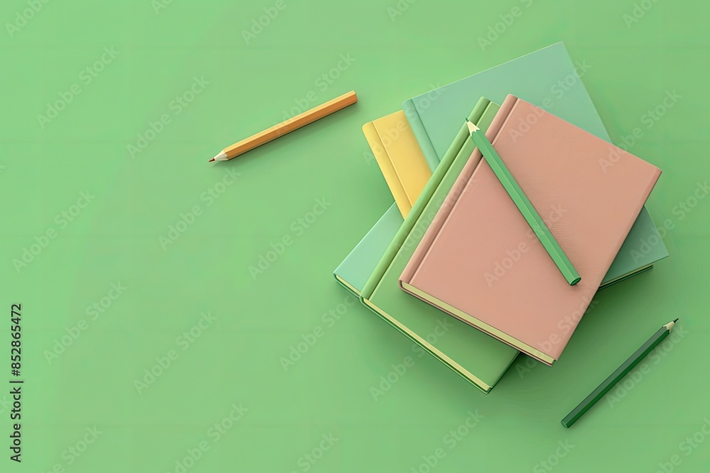 back to school concept with books and pencil back to school concept with books and pencil