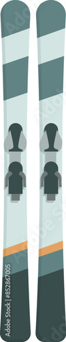 Illustration featuring a pair of skis for enjoying winter sports and skiing on snowy slopes