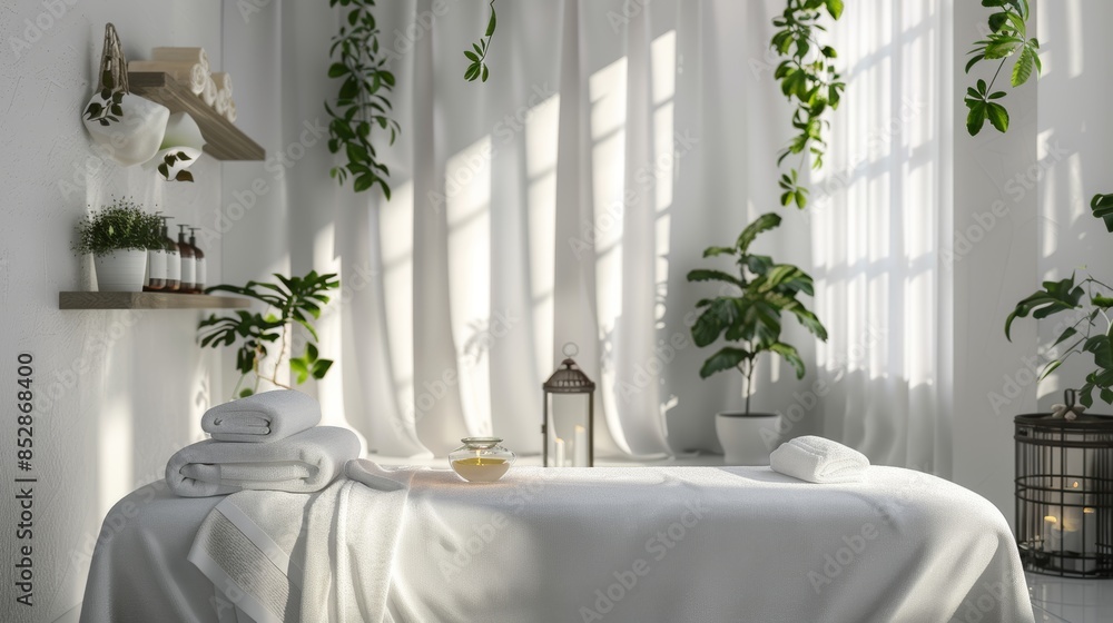 Beautiful spa elements on the massage table in the wellness center. Massage on light wooden background. blur living room, natural creams and moisturizing Healthy lifestyle Beautiful spa elements on the massage table in the wellness center. Massage on light wooden background. blur living room, natural creams and moisturizing Healthy lifestyle
