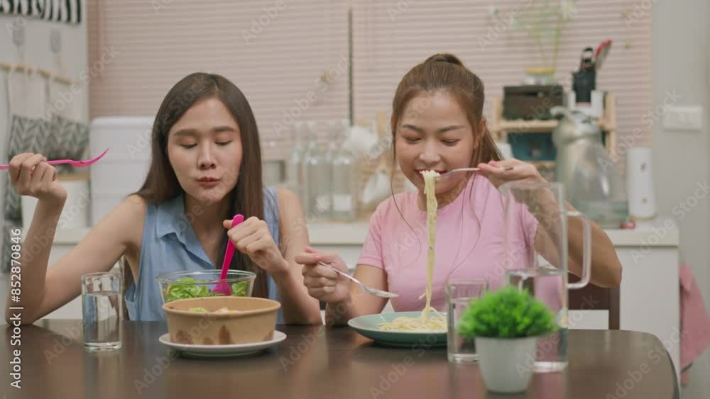 Friends who haven seen each other for a long time come to eat dinner at home. Let talk and ask about the summary of raw suffering Friends who haven seen each other for a long time come to eat dinner at home. Let talk and ask about the summary of raw suffering