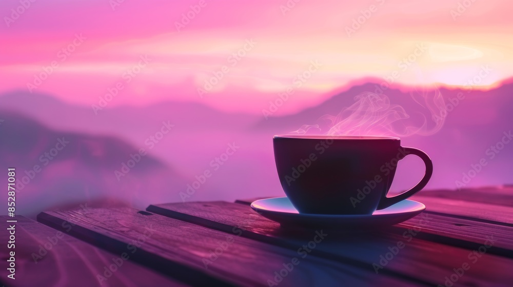 A Cup of Coffee at Sunrise A Cup of Coffee at Sunrise
