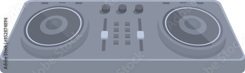 Professional dj console standing ready for music mixing