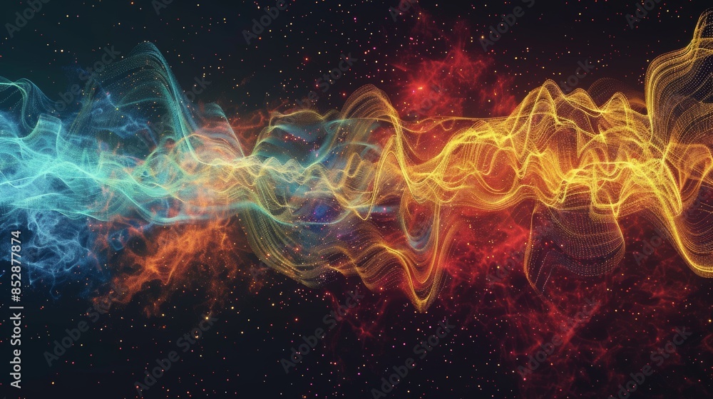 Abstract Cosmic Waves: A Symphony of Color and Light Abstract Cosmic Waves: A Symphony of Color and Light