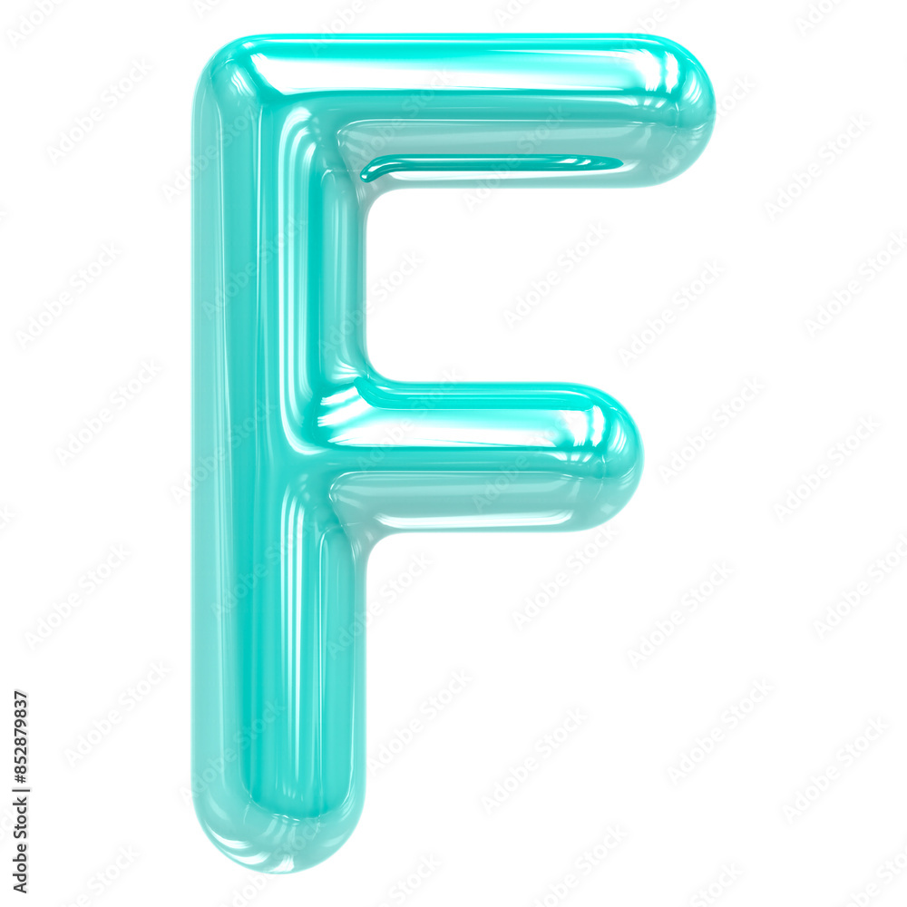 Font F Turquoise Color 3D Render Font F Turquoise Color 3D Render