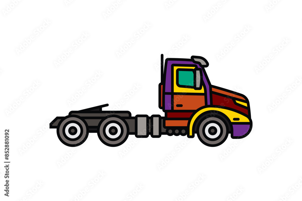Original vector illustration. A large truck. A contour icon. Original vector illustration. A large truck. A contour icon.