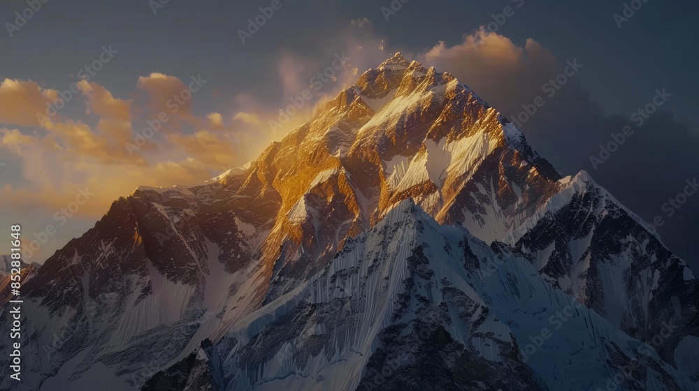 Majestic Mountain Peak at Sunset Majestic Mountain Peak at Sunset