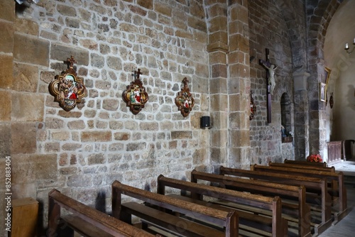 Saint Pierre church, village of Arlempdes, department of Haute Loire, France photo