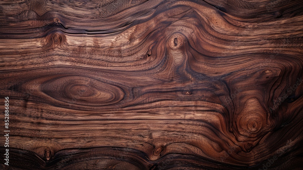 Close up of the aged walnut wood texture on a dark wooden surface Close up of the aged walnut wood texture on a dark wooden surface