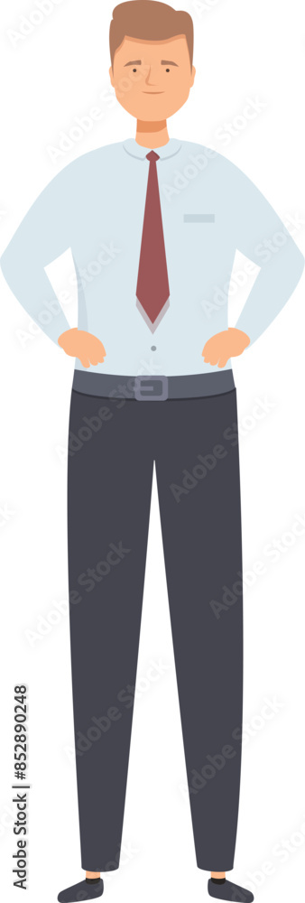 Confident businessman standing with hands on hips posing for business portrait Confident businessman standing with hands on hips posing for business portrait