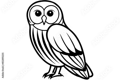 barred owl silhouette vector illustration 
