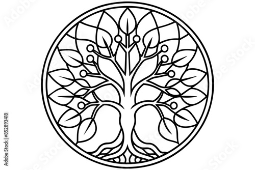 фотографія stained-glass silhouette vector illustration