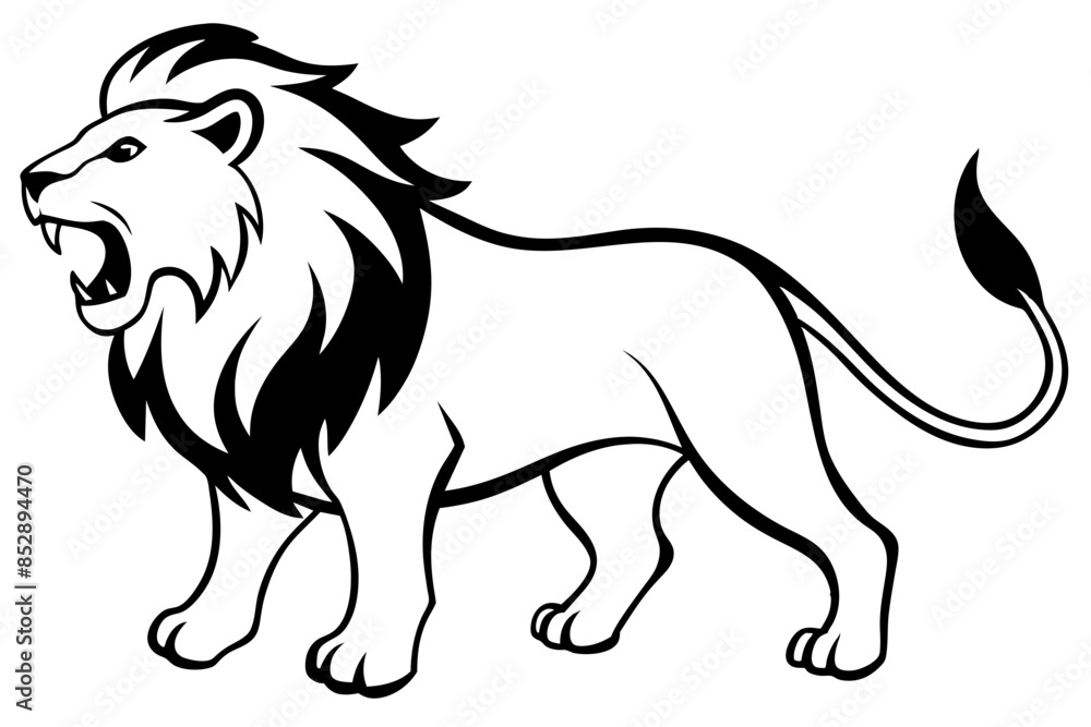 image-of-lions-roaring silhouette vector illustration image-of-lions-roaring silhouette vector illustration