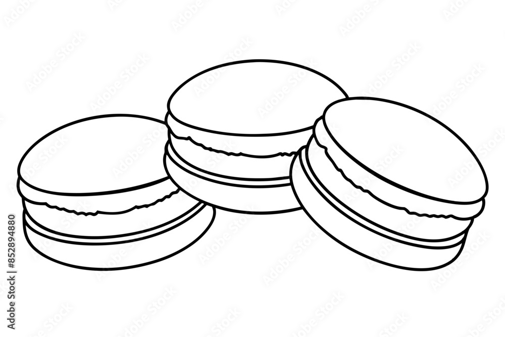 set-of-color-french-macaroons--isolated on- silhouette vector illustration set-of-color-french-macaroons--isolated on- silhouette vector illustration