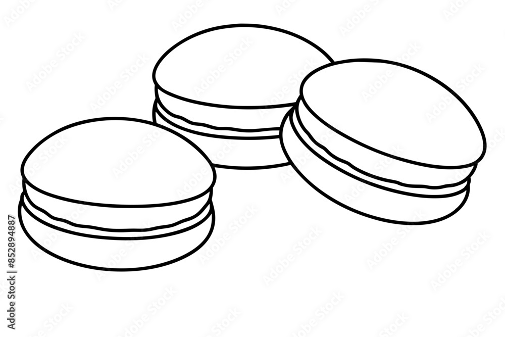 set-of-color-french-macaroons--isolated on- silhouette vector illustration set-of-color-french-macaroons--isolated on- silhouette vector illustration