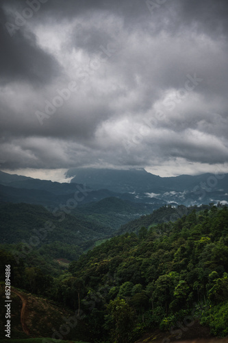 clouds over the mountains