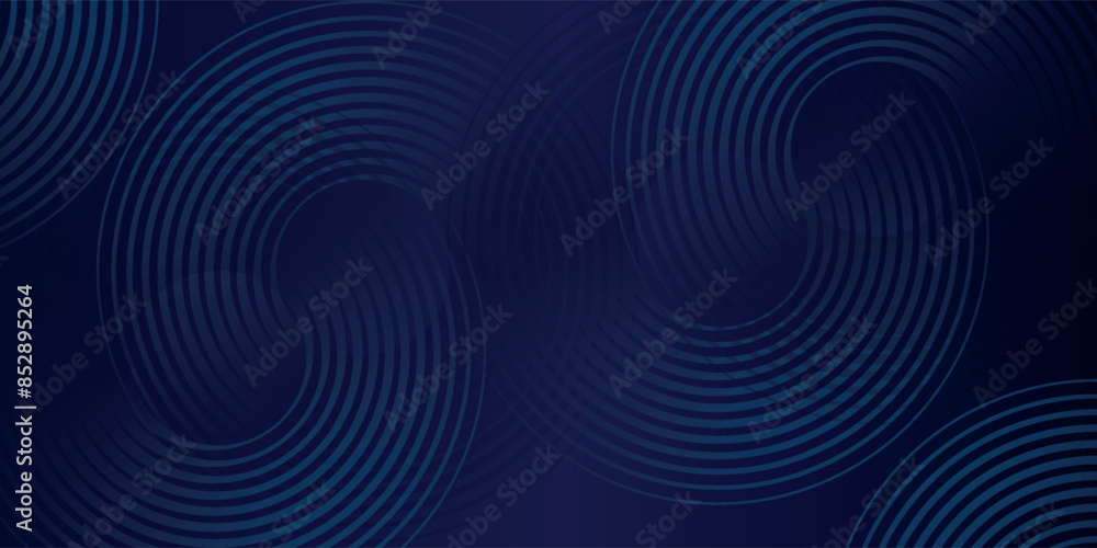 Abstract glowing circle lines on dark blue background. Geometric stripe line art design. Modern shiny blue lines. Futuristic technology concept. Suit for poster, cover, banner, brochure, website Abstract glowing circle lines on dark blue background. Geometric stripe line art design. Modern shiny blue lines. Futuristic technology concept. Suit for poster, cover, banner, brochure, website