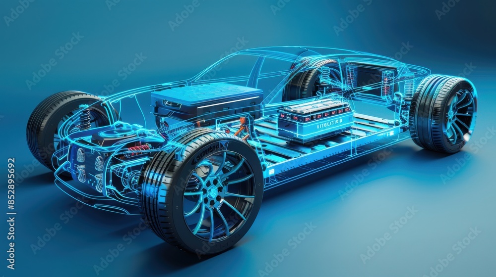 Efficiency chart showing improvements in electric vehicle battery technology over time Efficiency chart showing improvements in electric vehicle battery technology over time