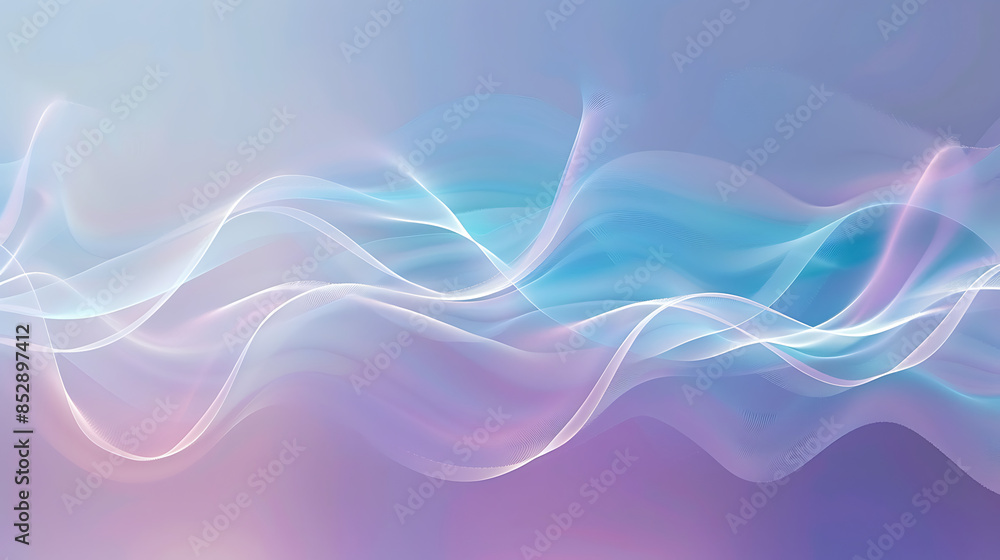 Obraz premium Pastel Ocean Breeze Waveforms