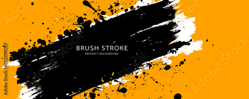 Black and Yellow abstract background with grunge texture. Vector illustration	
