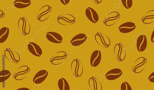 Cute coffee beans pattern background vector design