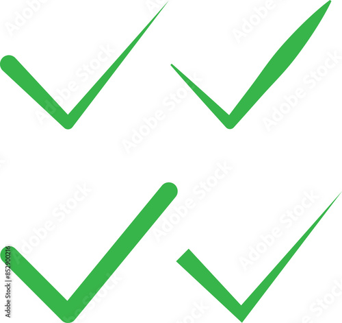 Green check signs set
