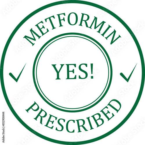 Metformin prescribed round green stamp Diabetes management concept photo