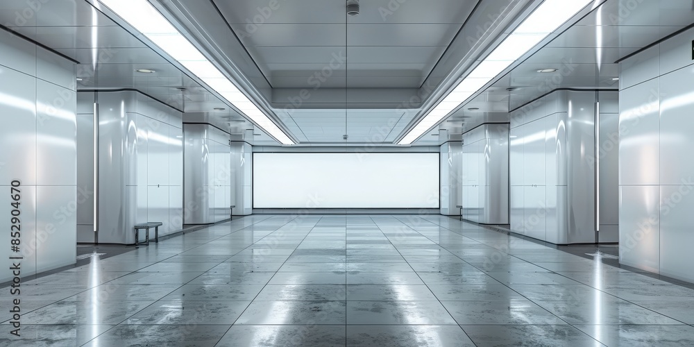 Empty Hallway in a Modern Building Empty Hallway in a Modern Building