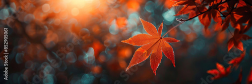 Panorama view of autumn season nature abstract background. Generative ai.