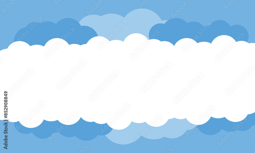 シンプルな青空の背景、雲のイラスト素材 シンプルな青空の背景、雲のイラスト素材
