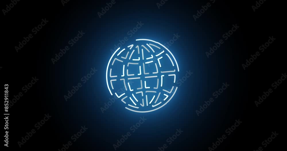 Abstract, globe and neon for cloud computing, big data in information technology for cybersecurity, internet and mockup space. Future, storage and global network for icon outline, social media Abstract, globe and neon for cloud computing, big data in information technology for cybersecurity, internet and mockup space. Future, storage and global network for icon outline, social media