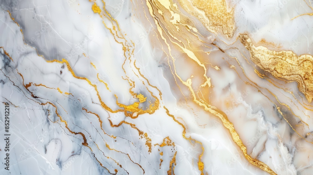 Obraz premium luxurious white and gold marble texture background elegant stone surface pattern