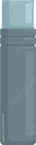 Gray thermo bottle for keeping drink hot or cold, isolated on white background