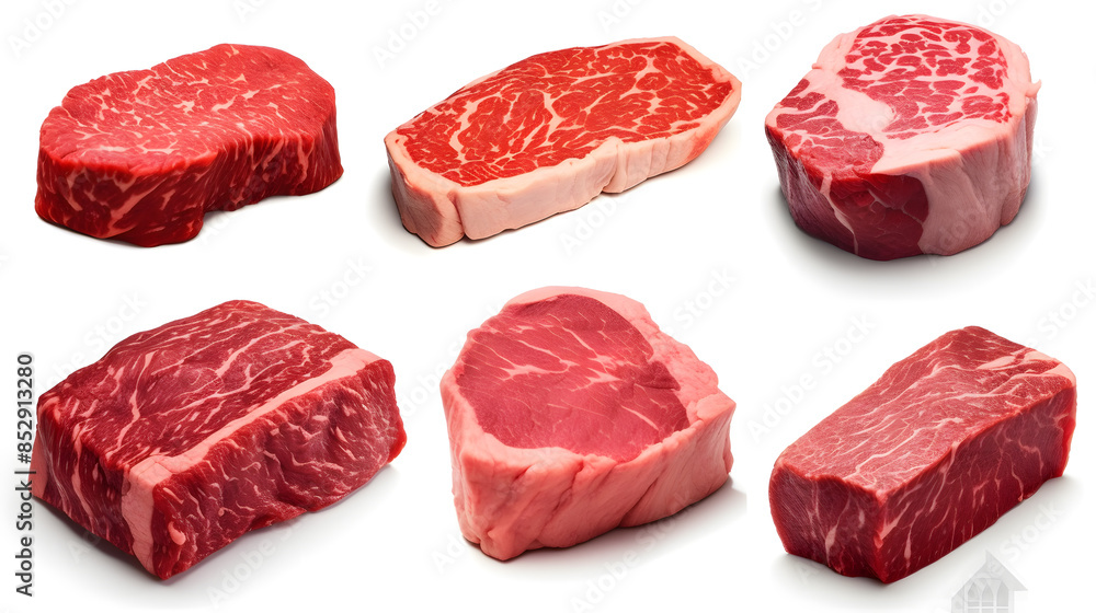 Kobe beef wagyu Isolated on white Kobe beef wagyu Isolated on white