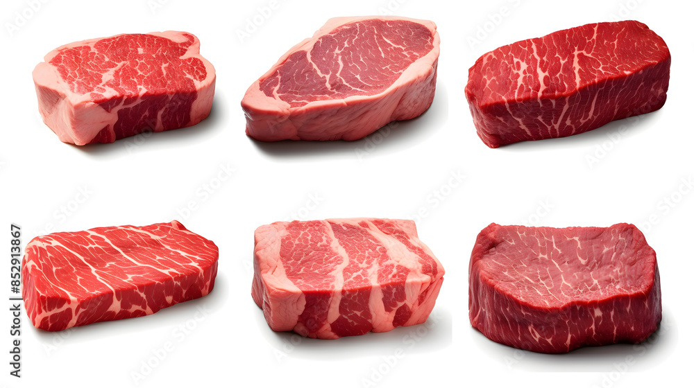 Kobe beef wagyu Isolated on white 